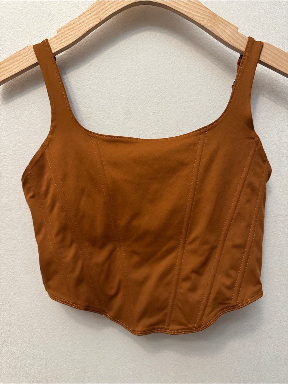 ReoRia Rust Square-Neck Crop Tank
